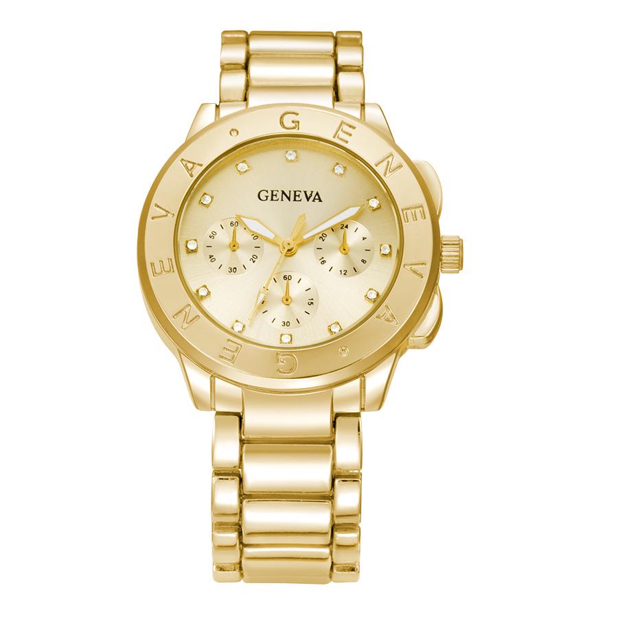 Geneva Men's & Women's Gold Steel Quartz Watch