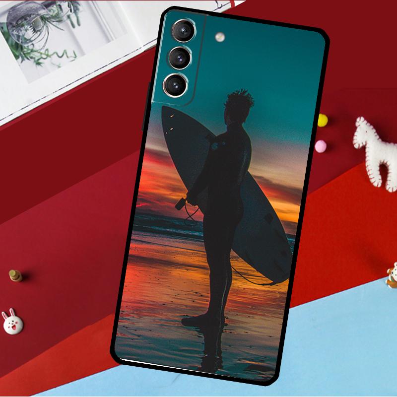 Surfer Surf Hang Loose Shak Case For Samsung Galaxy S23 S22 S21 Ultra S20 FE S9 S10 Note 10 Plus Note 20 Ultra Cover