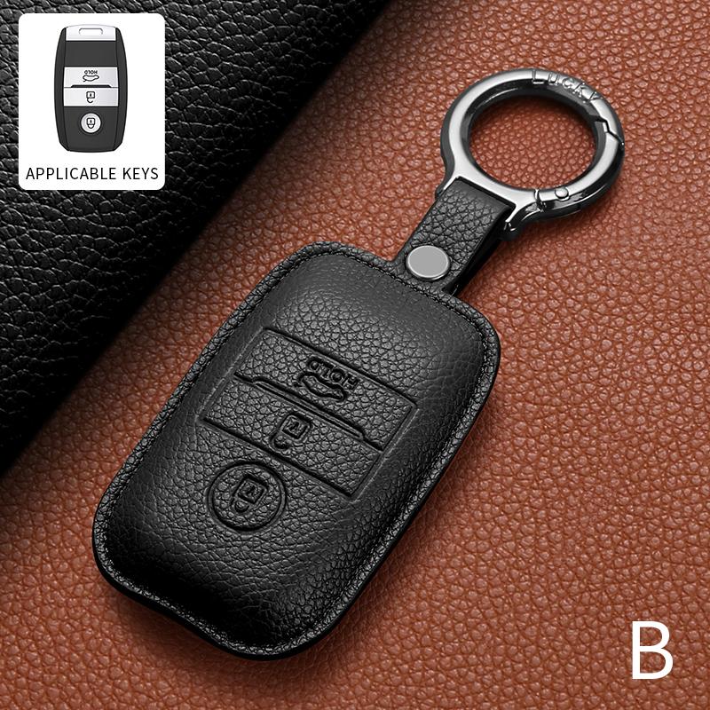 2 3 Buttons Leather Car Key Case Cover For Kia K2 K3 K4 K5 Rio Picanto K2 Soul Sorento Ski Sedona Optima Sportage Cerato
