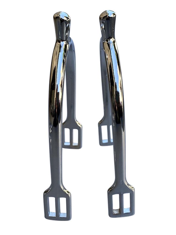 Zinc Alloy Spurs with Straps and Bridle - Unisex Short Head Spurs for Children and Adults White B (Children)