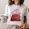 3D Book Printed Short Sleeve T-shirt 3D Book Print Round Neck Short Sleeve T-shirt