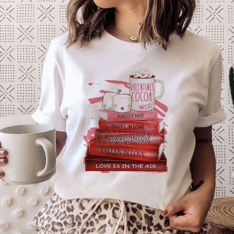 3D Book Printed Short Sleeve T-shirt 3D Book Print Round Neck Short Sleeve T-shirt