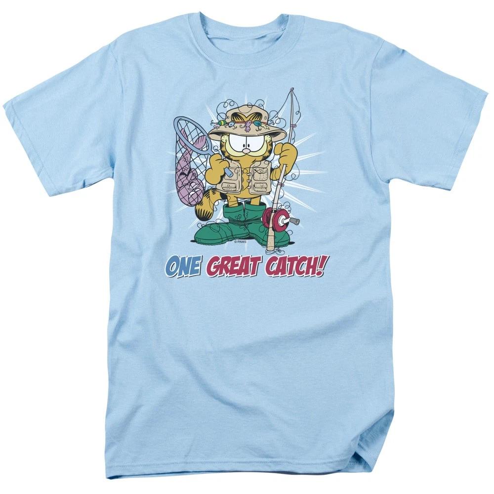 Garfield - One Great Catch - Unisex Short Sleeve Children s T-shirt - Blue 100