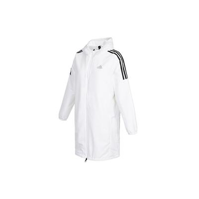 adidas Sport Training Casual Fleece-Lined Hooded Jacket Women Outerwear White HG1848