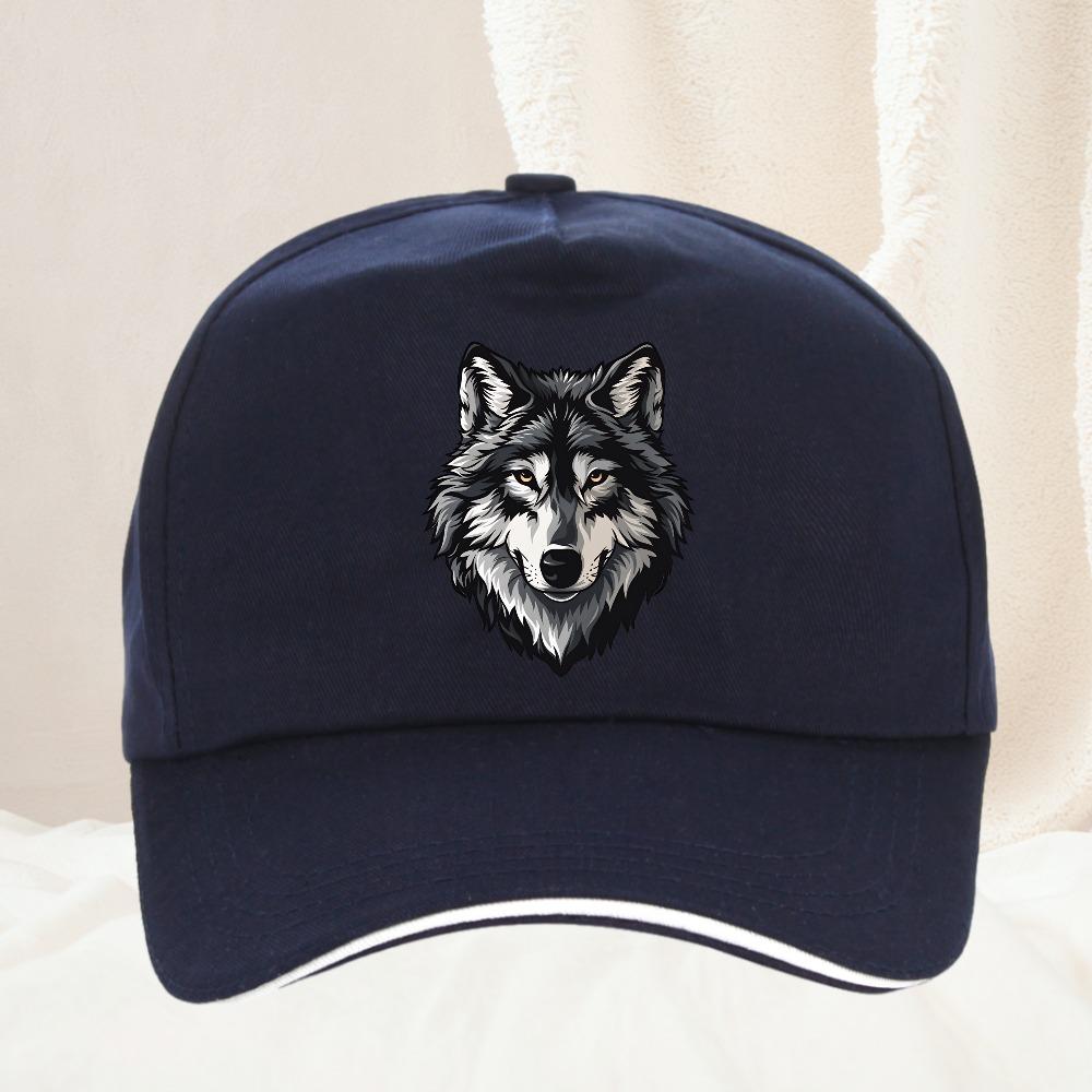 Unisex Washed Cotton Wolf Howl Dad Hat Baseball Cap Unisex Women Golf Sport Sun Protection Adjustable Outdoor Hiking Caps