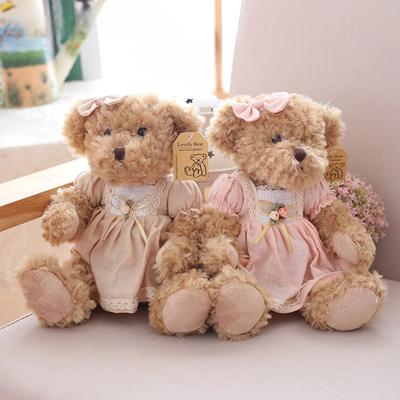 2 Teile/los 26cm Schöne Paar Teddybär mit Tuch Plüsch Spielzeug Puppen Stofftier Kinder Baby Kinder Mädchen Geburtstag Weihnachten geschenk