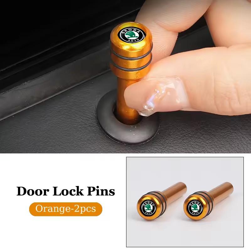 Car Security Door Pin Lock Knod Cover Logo for Skoda Octavia A7 A5 Citigo Superb 3 Fabia 1 2 Kamiq Kodiaq Karoq RS Yeti Rapid ydpf68