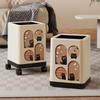 Retro Style High-End Trash Can with Wheels - Large Capacity for Living Room & Bathroom