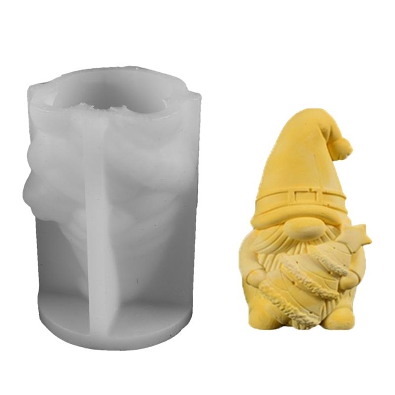 Beard Dwarf Christmas Tree Candle Moulds Hold Snowflake Santa Claus Gypsum Soap Silicone Molds Human Chocolate Gift Party Decor
