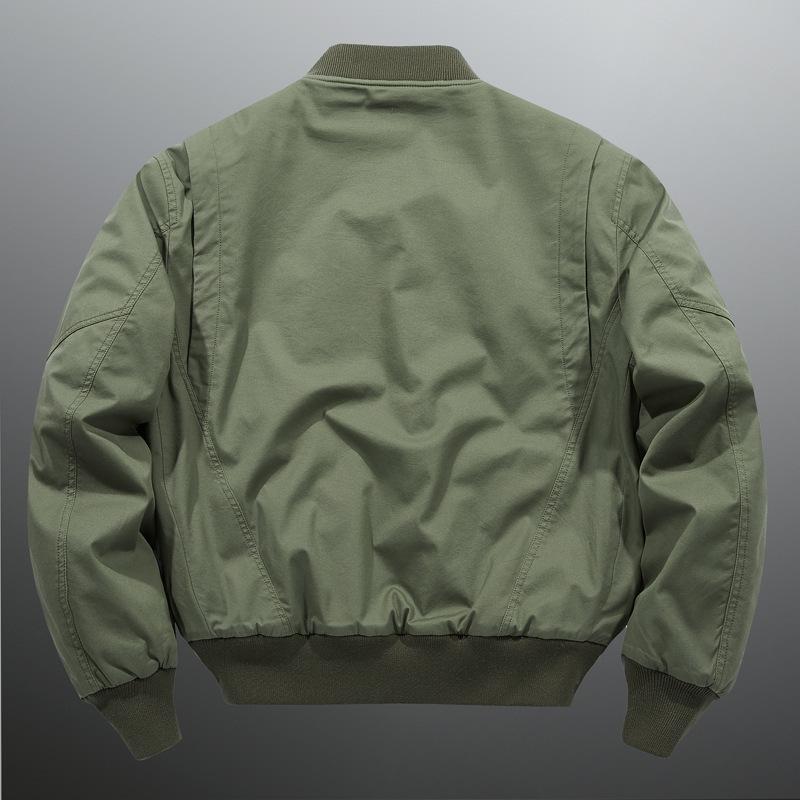 Baumwoll-Bomberjacke für Herren im Frühling und Herbst, lockere, große Größe, Baseballjacke für Herren