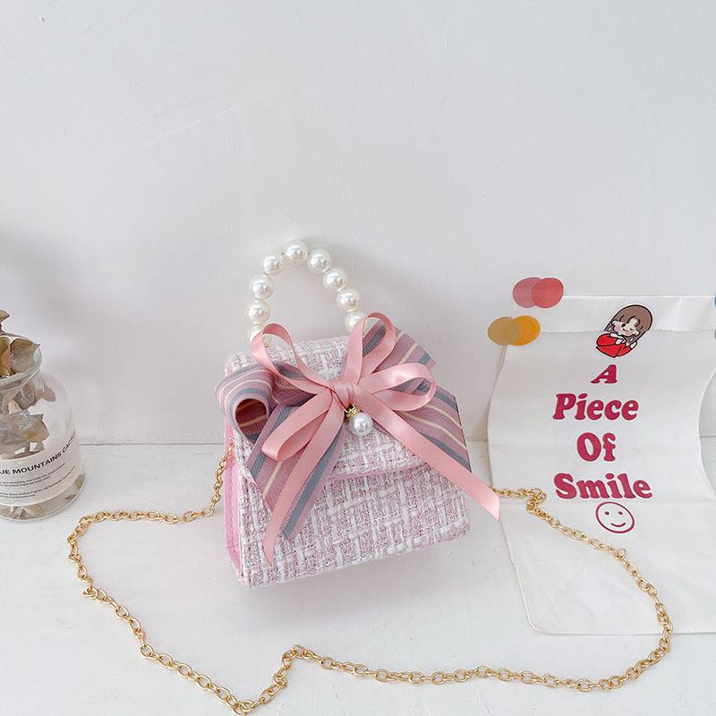 Adorable Children's Bowknot Crossbody Bag Fashionable Floral Design For Girls