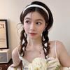Bezel Headwear with Ribbon Tail for Girls Women Trend Hair Bands Fairy Headband DIY Hair Hoop for Fashionable Look