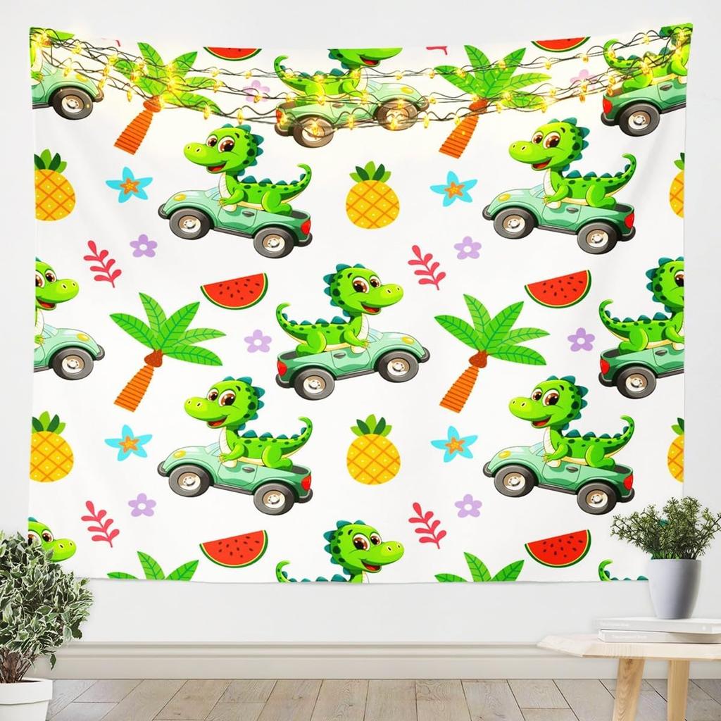 3D Parrot Tapestry,Palm Leaves Floral Wall Hanging Art Kids Boys Girls Home Room Decor,Tropical Wild Animal Plant Wall Blanket