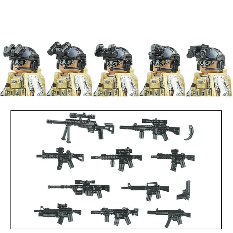 City Army Figures Building Blocks Russia Army Soldiers Weapons Special Combat Uniform Shield Combat Vests Shields Brick Toys