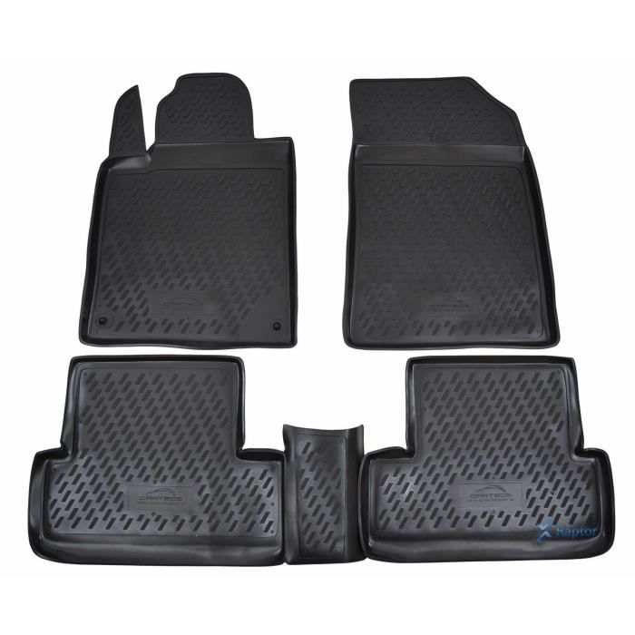 Tapis De Sol En Caoutchouc 3D Exclusive - J&amp;J AUTOMOTIVE - Peugeot 407 - Noir - Sur Mesure - Antidérapant