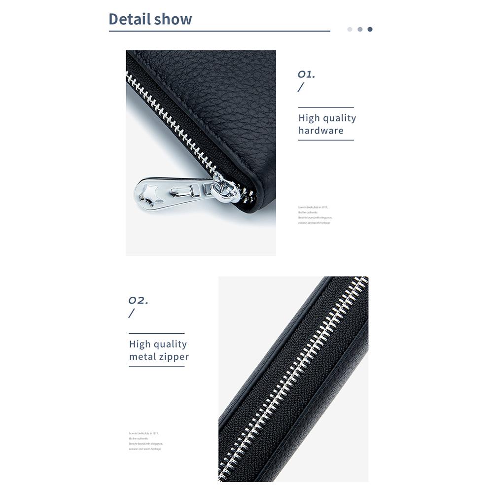 Damen Geldbörse Lange Leder RFID Top Lederhandtasche Weiches Leder Einfache Brieftasche Handytasche