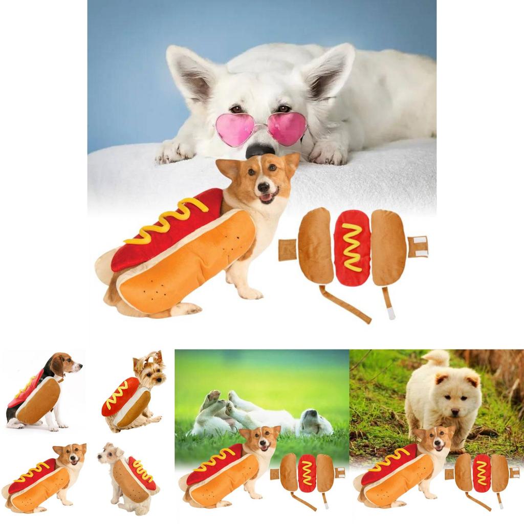 Entzückende Baumwoll-Hotdog-Haustierkleidung für kleine Hunde und Katzen. Perfekt für festliche Feiern.