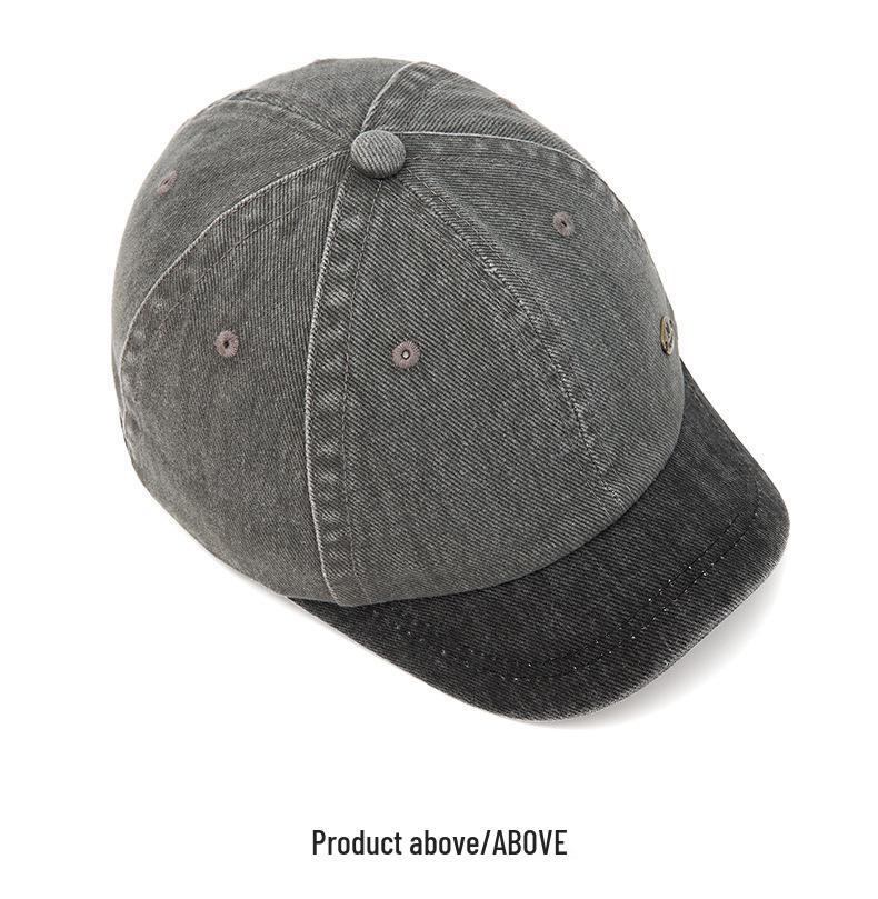 Retro Washed Distressed Short Brim Baseball Cap - Unisex Sun Protection Hat for Spring/Summer