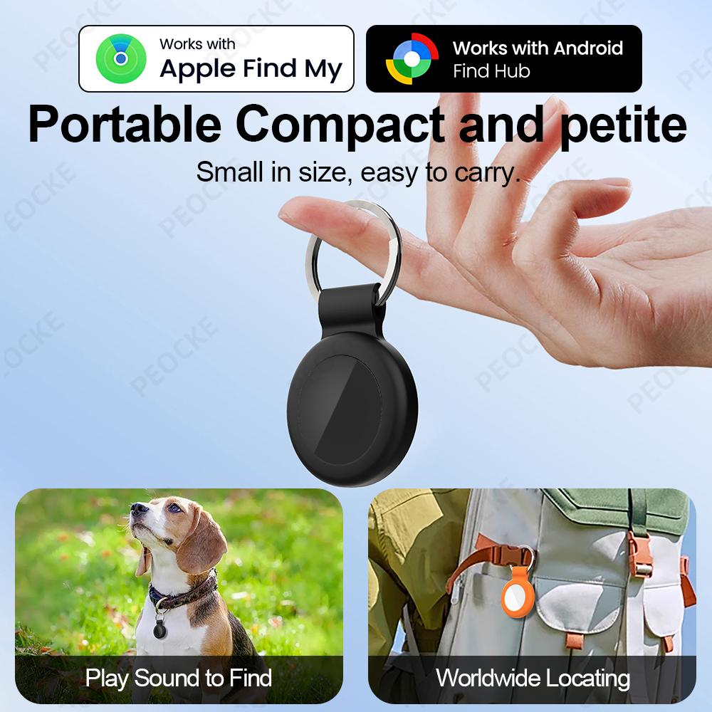 Dual System Smart Location Tag Alternative To AirTag Anti-Lost Bluetooth GPS Tracker Works with Apple Find My Google Find Hub