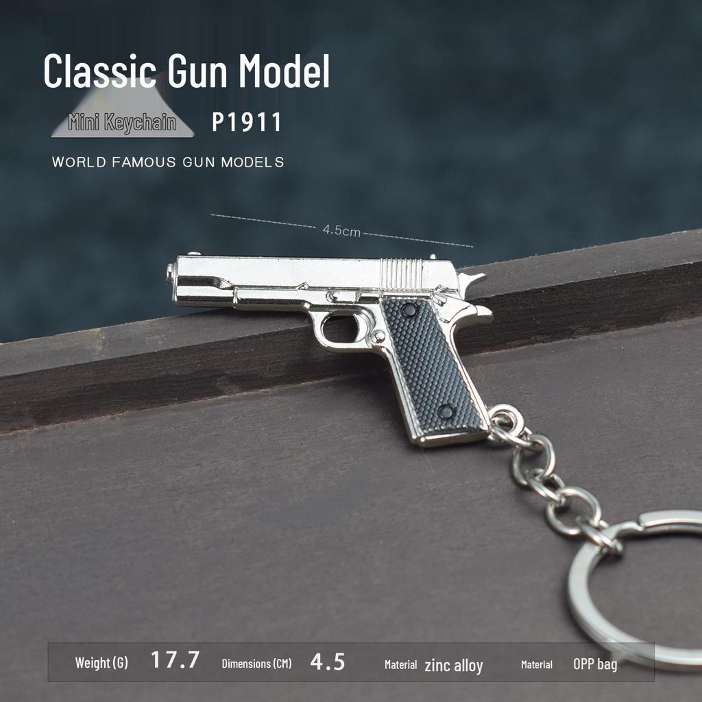 PUBG P1911 Alloy Keychain Pendant - Chicken Dinner Mini Toy Model Ornament