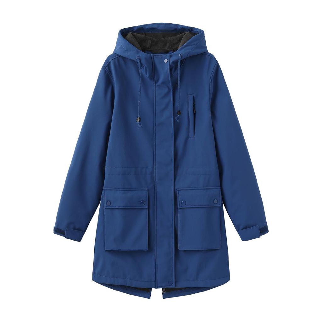 Women's Fashionable Casual Solid Color Long Sleeved Pocket Jacket Hooded Coat Windbreaker