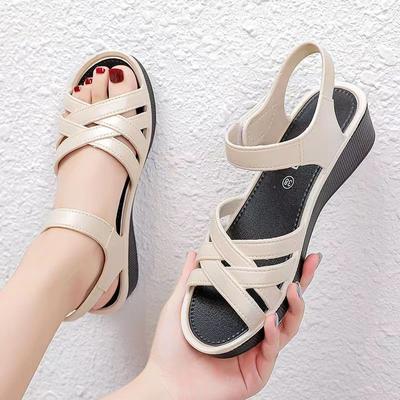 Women's Sandals Summer New Style Rubber Velcro Flat Soft Soled Women's Sandals