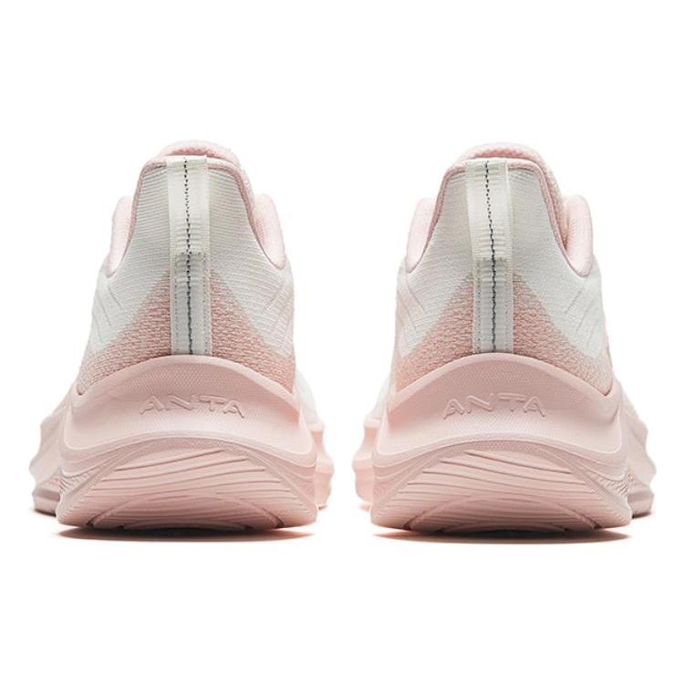 New Anta Anti Slip Wear Resistant Low Top Casual Running Shoes Women's Ivory White With Glow Pink 922335571-4