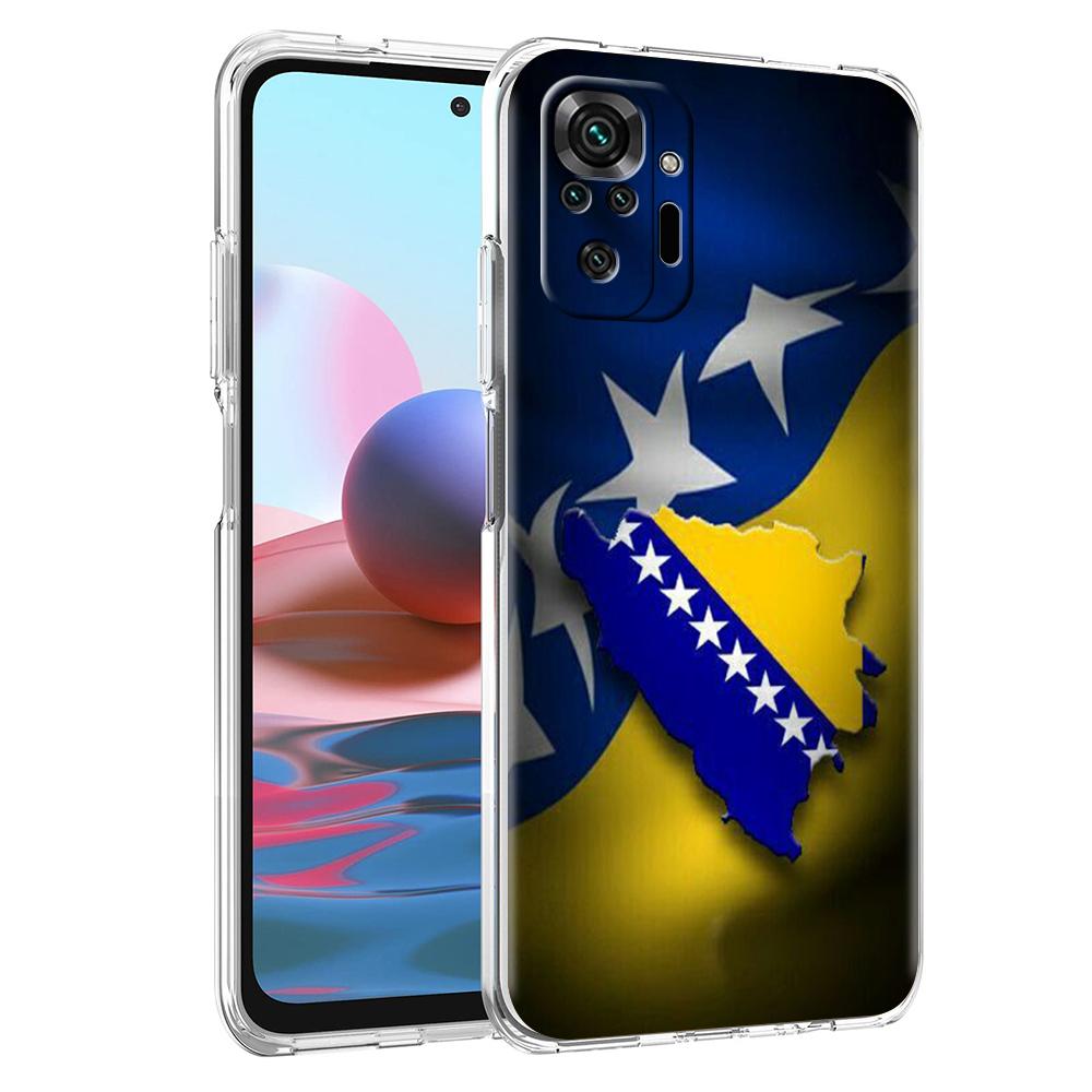 Transparent Phone Case for Redmi 13C 12C 10C Note 13 12 11 11T K40 Plus Pro 5G Soft TPU Shell Bosnia And Herzegovina Passport