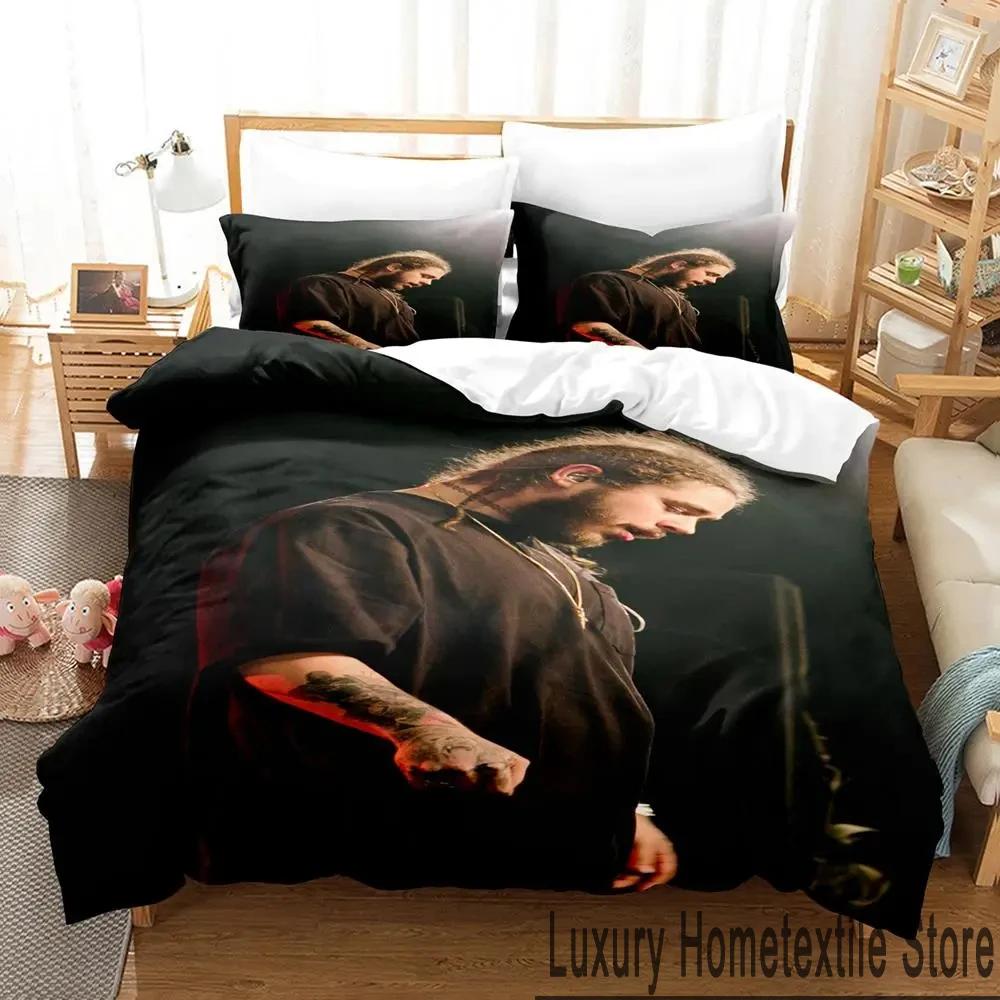 3D Print Post Malone Bedding Set Boys Girls Twin Queen King Size Duvet Cover Pillowcase Bed Boys Adult Home Textileextile
