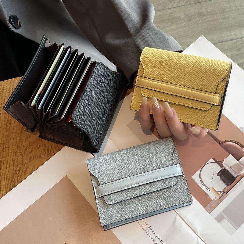 Anti-magnetic card bag, women's leather, large capacity, multi-card position, new niche design, simple, fashionable and compact mini card bag.