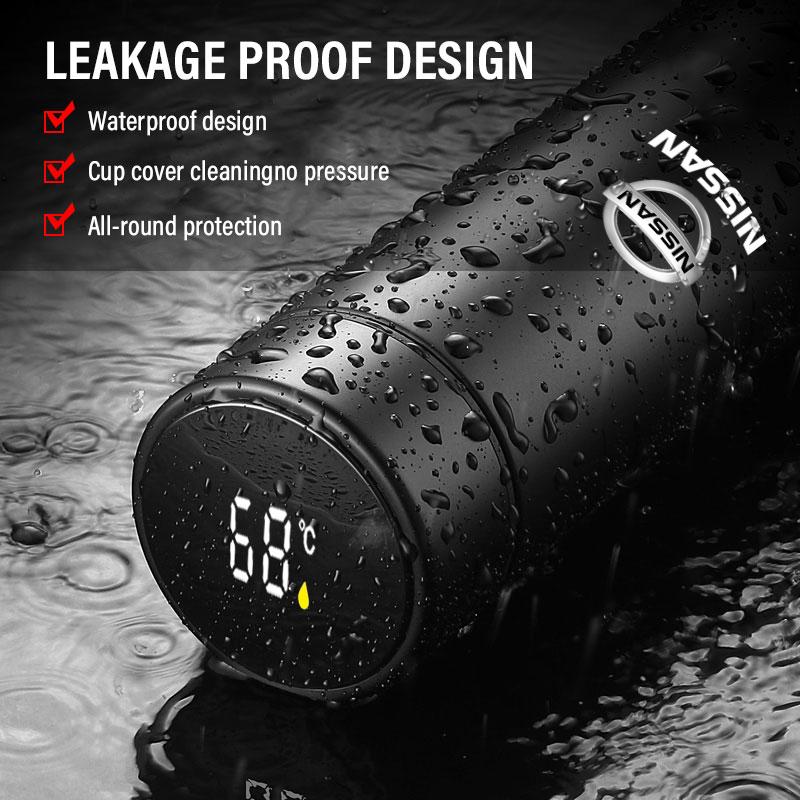 1Pcs Car Smart Thermos Bottle With Temperature Display Coffee Cup For Nissan Nismo Qashqai X J10 J11 Trail Tiida Teana Skyline Juke X-trail Almera