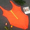 Elegant Women's One-piece Swimsuit Swimwear Zipper Monokini Bathing Suit Padded Bikini For Stylish Beach Days