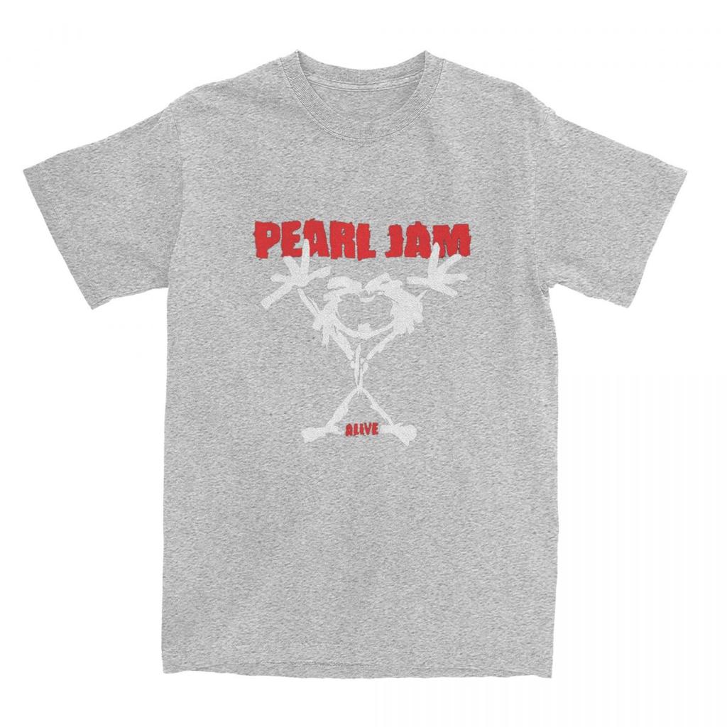 Men's Pearls Jams T-Shirts Music Band Heavy Metal Pure Cotton Clothing Summer Y2K Funny T Shirt O Neck Fashion Custom Tee Shirt