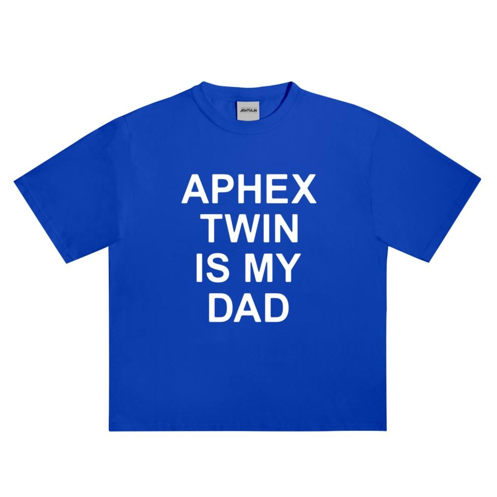 Punk Aphex Twin Print TShirt Oversized Mens Hip Hop Streetwear Harajuku Clothing Goth Letter Short Sleeve Tops Cotton Tees Y2k