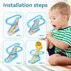 Electric Duck Climbing Stairs Toy, DIY Roller Coaster Track Building Set with Light & Sound, STEM Educational Engineering Gift