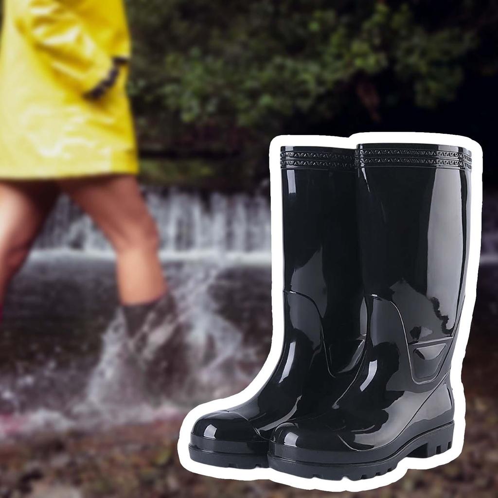 Men's Steel Toe Rain Boots PVC Rubber Boots, Waterproof Outdoor Work Durable Slip Resistant