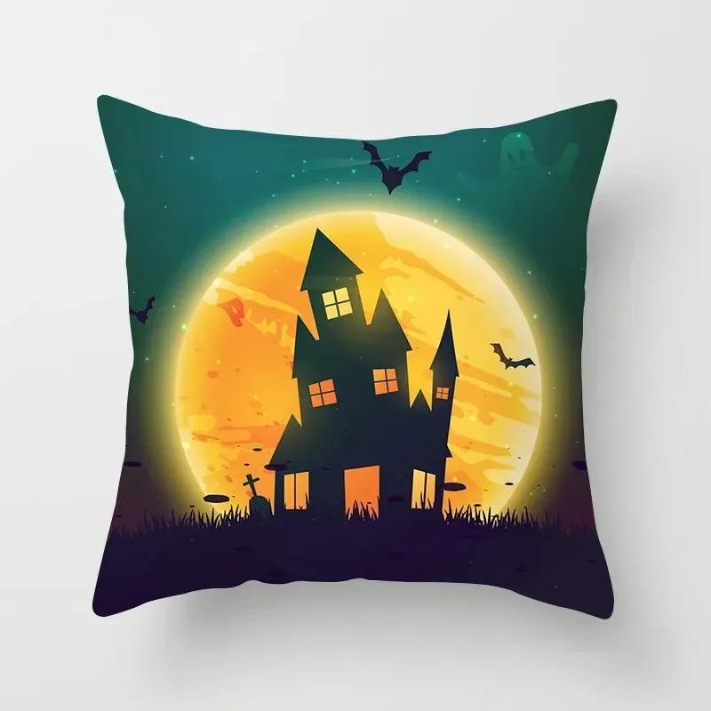 Halloween Horror Scarecrow Pattern Office Living Room Sofa Car Decorative Pillowcase