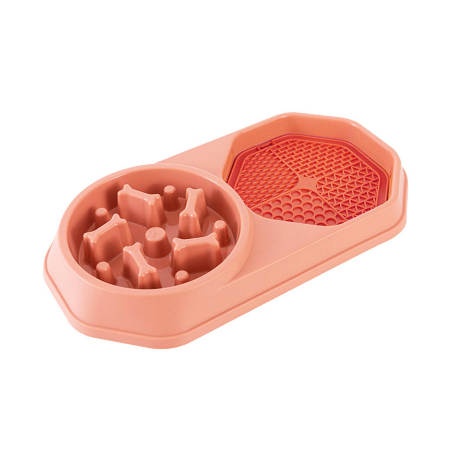 Cat Slow Feeder Bowl Slow Feeding Food Bowl Peanut Butter Lick Pad Dog Slow Feeder Bowl 2 in 1 Dog Bowl Lick Mat розовый