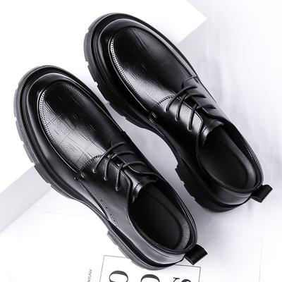 Thick Bottom Leather Oxfords Shoes Outdoor Men Dress Shoes Brogue Lace Up Mens Casual Shoes Comfy Formal Dress Footwear Sneakers