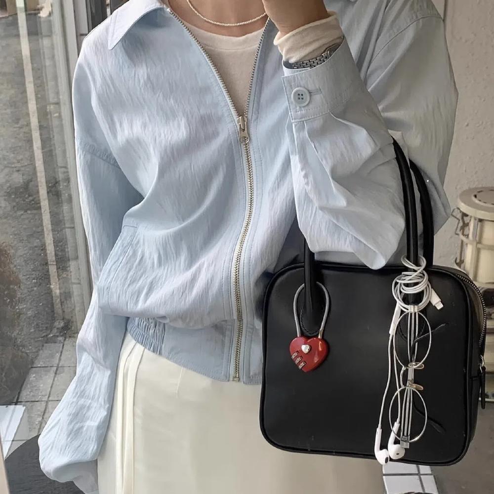 INS Korean Red Heart Lock Keychain Y2K Emo Aesthetic Vintage Charm Keychain Bag Pendant Punk Sweet Accessories Harajuku Jewelry