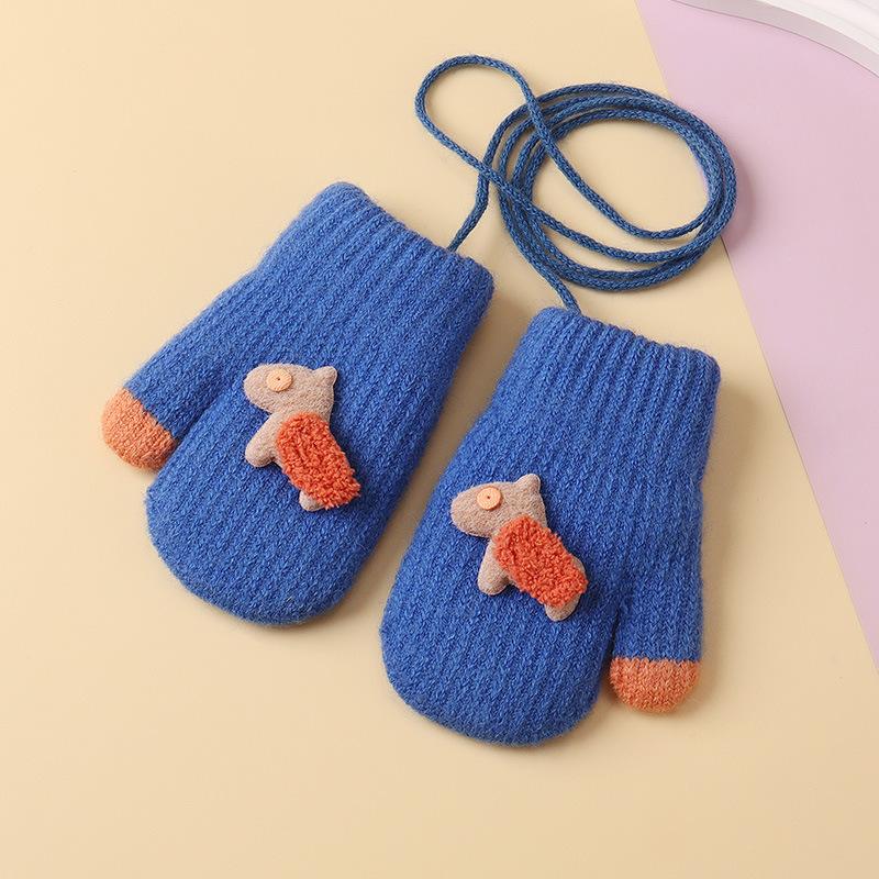 Warm Cartoon Children Gloves Fleece Coldproof Kids Full Fingers Gloves Warm Knitted