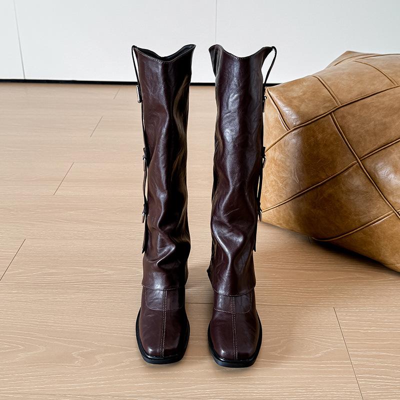 Big Tube Circumference Fat Mm Women's Boots Short Boots Martin Boots Two Wear Thick Leg Long Boots Widened Knight Boots High Trousers Boots