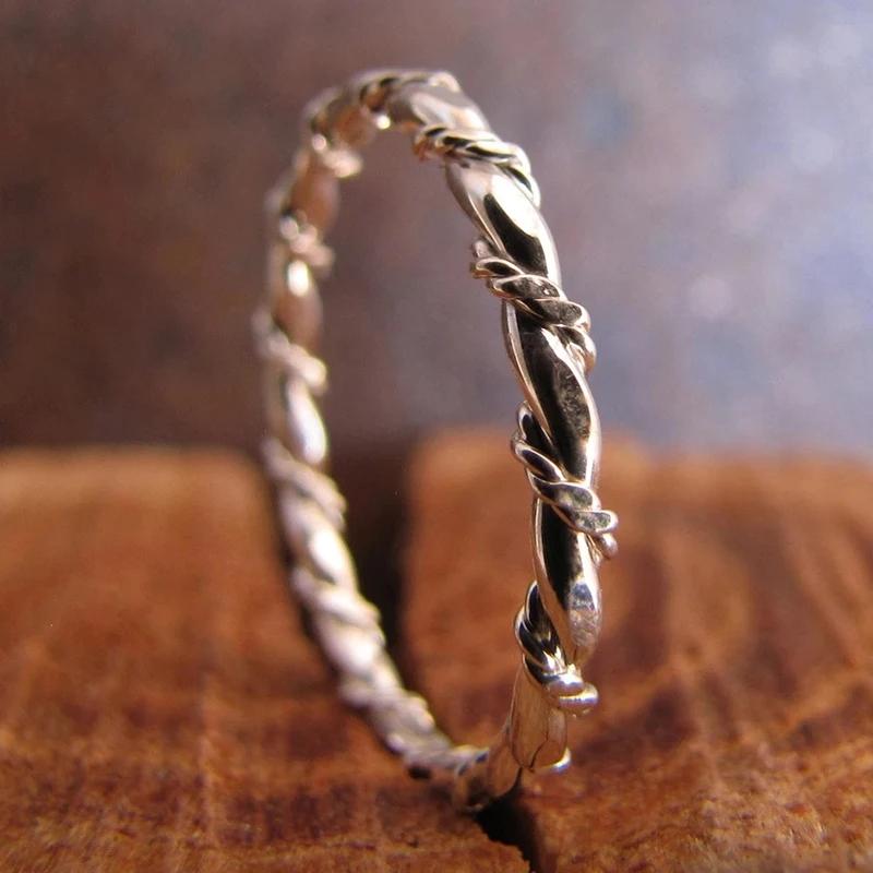 

CAOSHI Fashion Twist Design Finger Ring for Lady Low-key Daily Silver Color Jewelry Versatile Female Accessories Drop Shipping 10