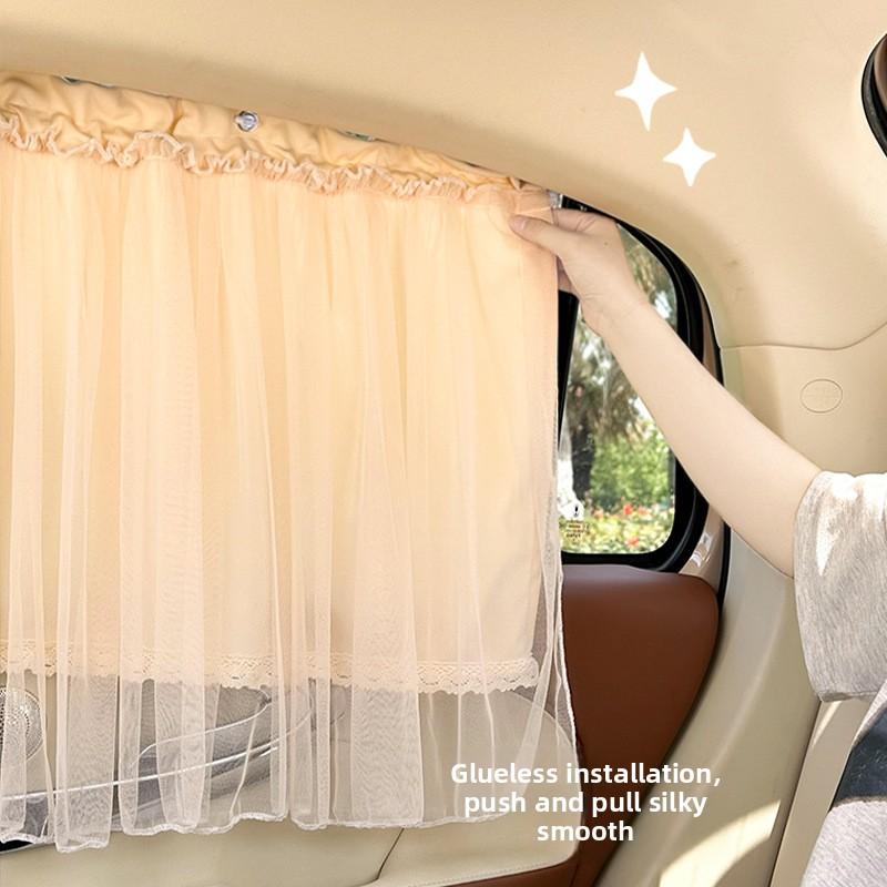 Car Sun Protection Curtains - Suction Cup Side & Rear Window Sunshades, Auto Sunshade Curtains