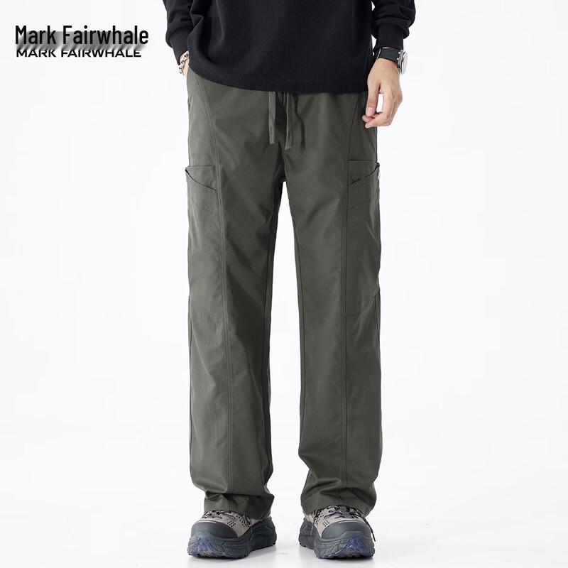 Mark Fairwhale Men's Drawstring Loose Straight Cargo Pants