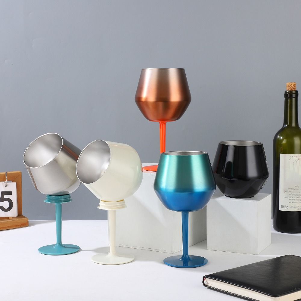 Insulated Wine Goblet Detachable Champagne Cup Bar Accessory Stainless Steel Red Wine Cup Pub