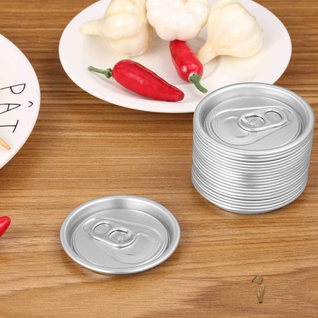 20Pcs Soda Can Pulling Ring Protector Cover Lid Aluminum Silver Color for Can Beverage