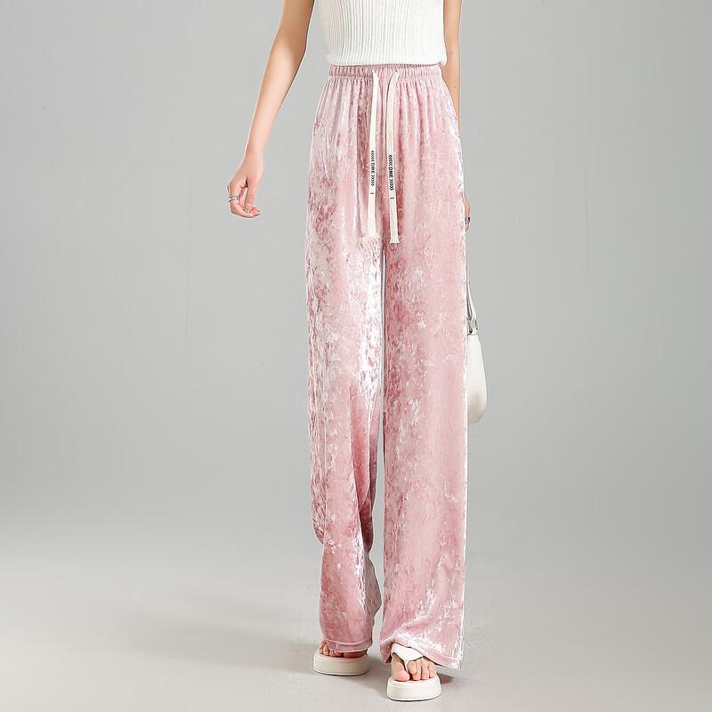 Demana Women's Retro Drawstring Wide-Leg Casual Pants