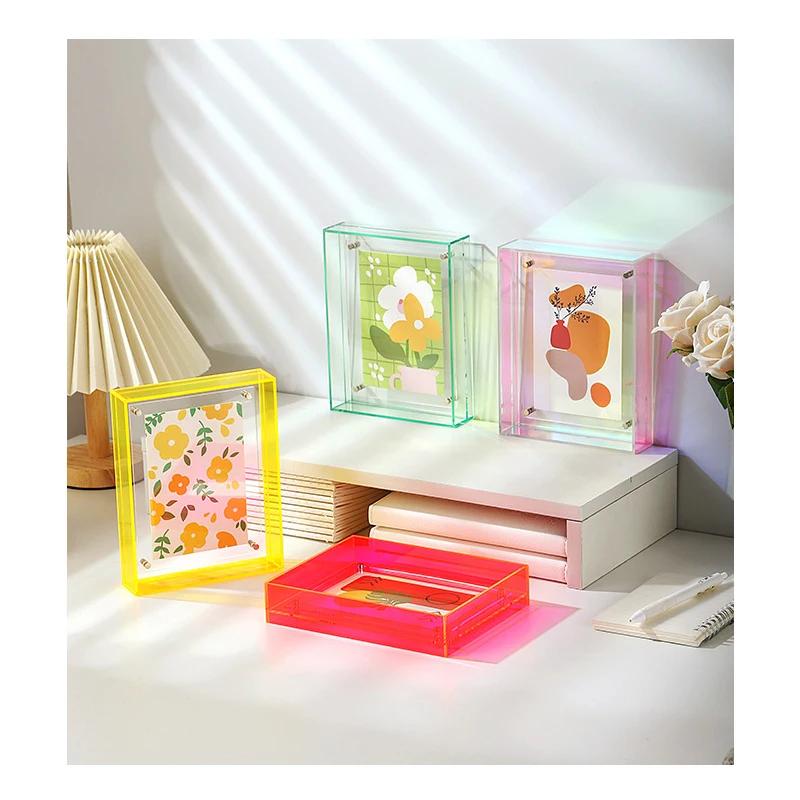 Ins Acrylic Picture Frame Transparent Photo Frame for Home Decor DIY Poster Painting Holder Family Photo Display Porta Retrato