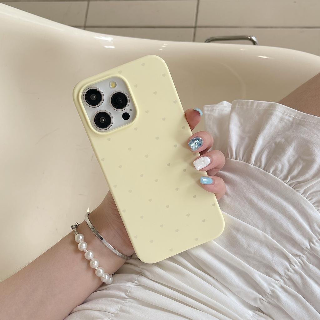 Liquid Silicone Solid Color Love Apple 15 Mobile Phone Case Suitable for IPhone14promax Anti-fall 13 Girls
